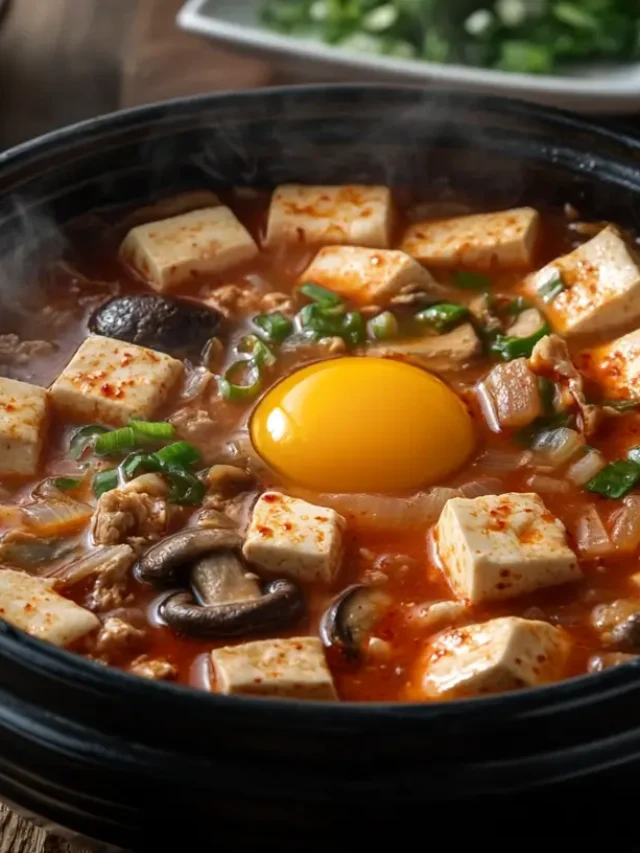 Korean Tofu Soup (sundubu Jjigae) Served Hot