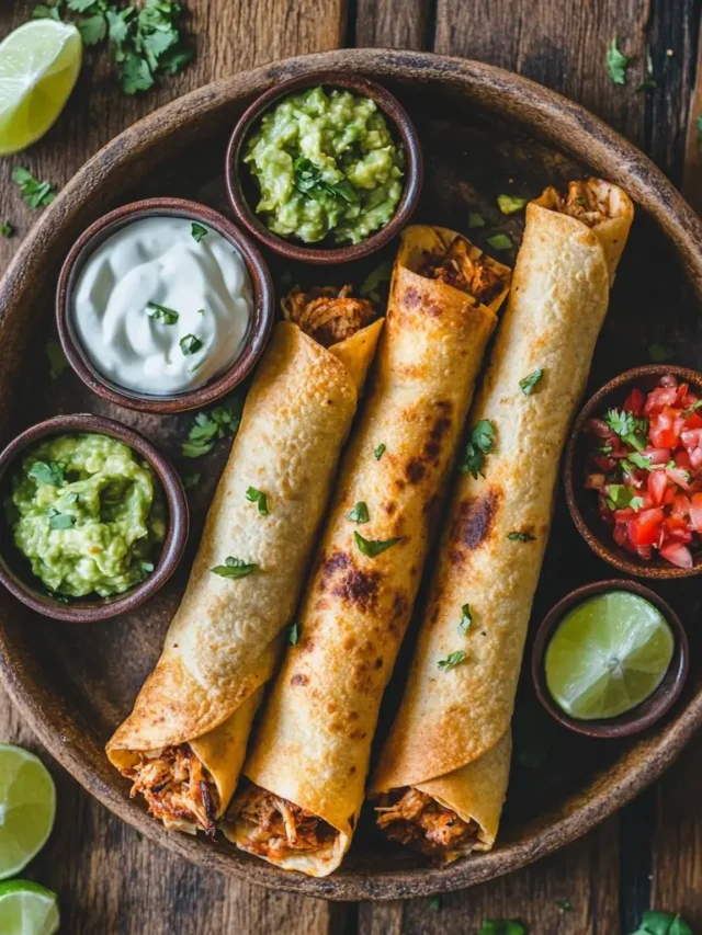 Featured Air Fryer Chicken Taquito Recipe Presentation