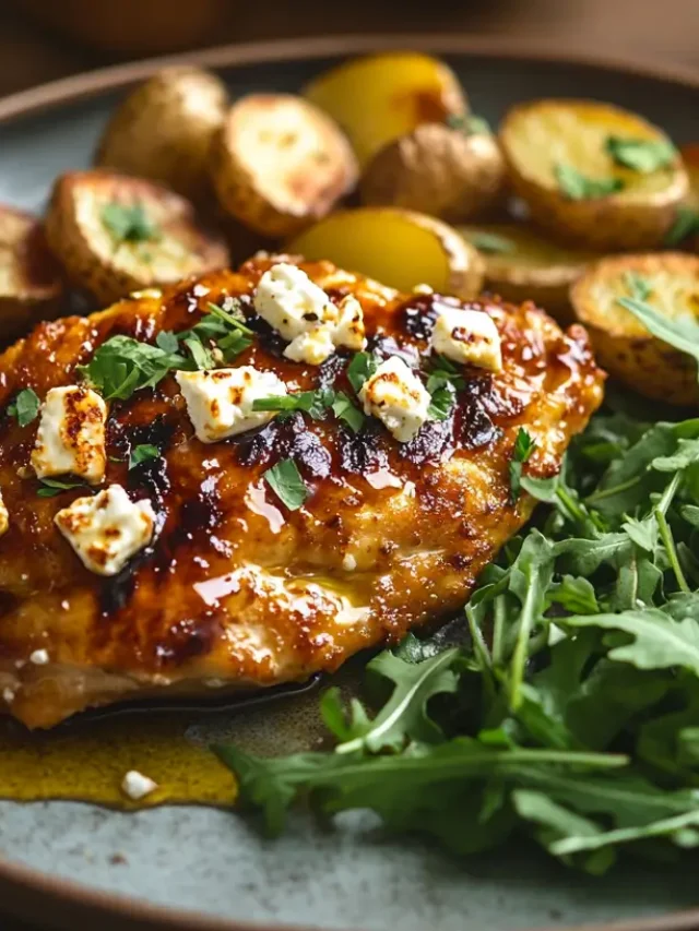 Crispy Hot Honey Feta Chicken Dish