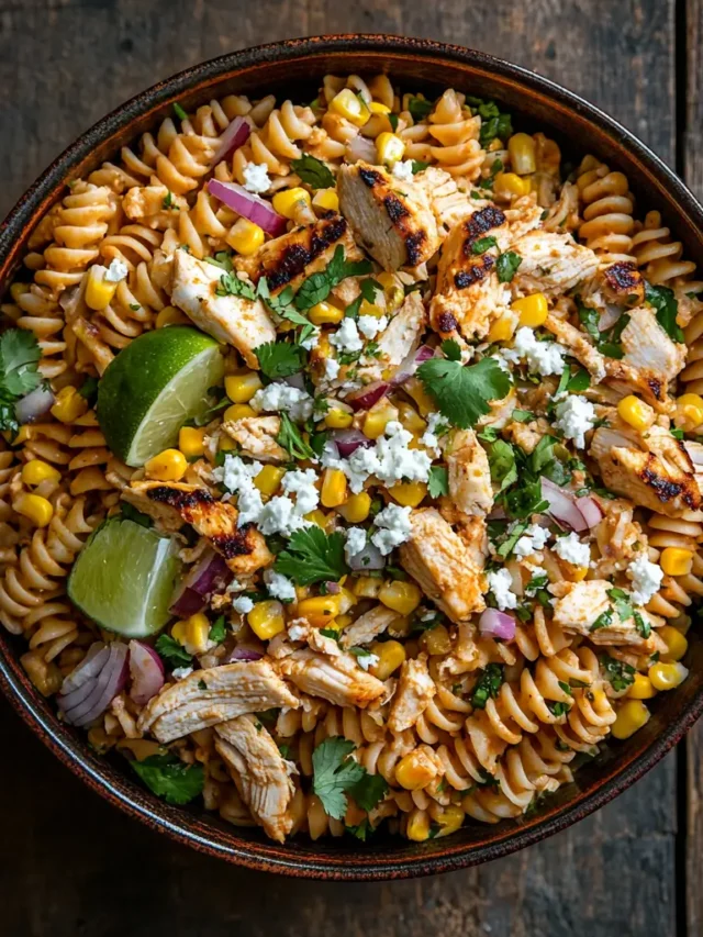 Mexican Street Corn Chicken Pasta Salad Feature